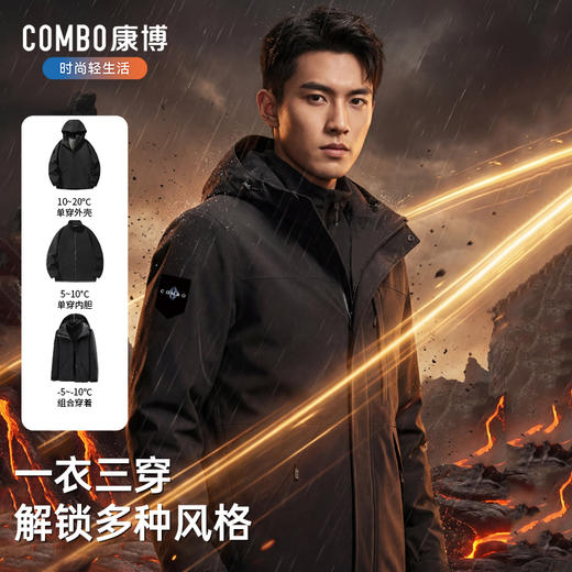 【反季特惠】【三合一真冲锋衣！】COMBO康博 户外三合一冲锋衣情侣防水透气保暖登山服KBJ621688241 商品图4