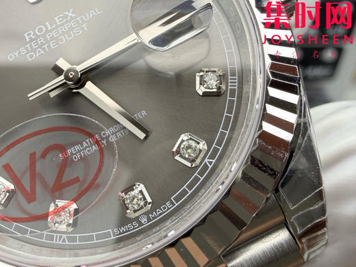 劳力士 VS日志41系列 VS日志V2版 灰盘钻面 灰钻盘 男士腕表 丹东3235一体机 五珠带 表径41mm 寓意非常好 灰钻（会赚） 商品图4