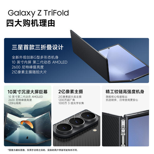三星【品牌特价】Galaxy Z TriFold 创新三折叠屏2亿像素超大屏 商品图4