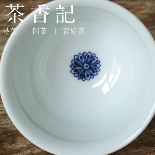 茶香记秋葵手绘青花小盖碗古韵满满兼实用性高性价比陶瓷泡茶碗 商品图3