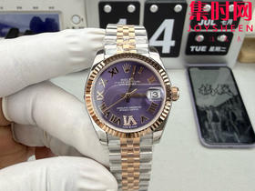 Rolex劳力士GS日志型系列 女款31mm 日志31系列 间玫金紫盘 女士腕表 搭载改Cal.2236全自动机械机芯
