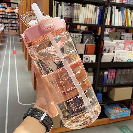 【密封防漏❗耐摔耐用】水杯超大容量高颜值吨吨桶户外运动吸管杯新款刻度杯子耐高温水壶。xe 商品图3