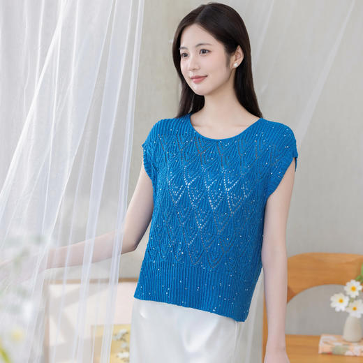 苏苏姐家月纹上衣手工diy衣服棒针毛线团自制材料包 商品图3