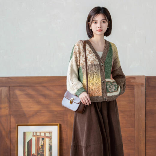 苏苏姐家秋阑复古开衫手工编织衣服毛线团自制材料包 商品图1