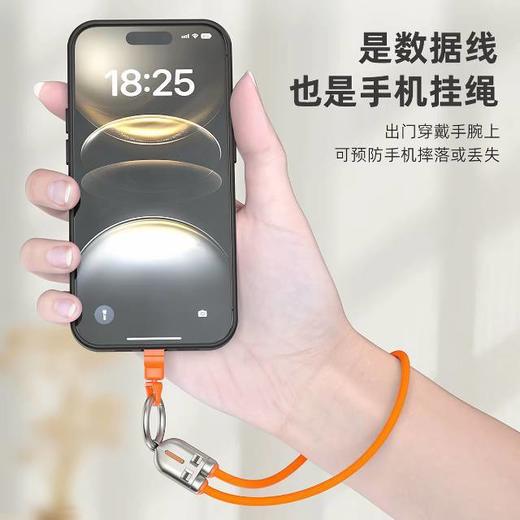 【狂甩不掉 安全保护】挂绳数据线 手机挂绳 挂绳+数据线二合一 出门防丢两不误 商品图1