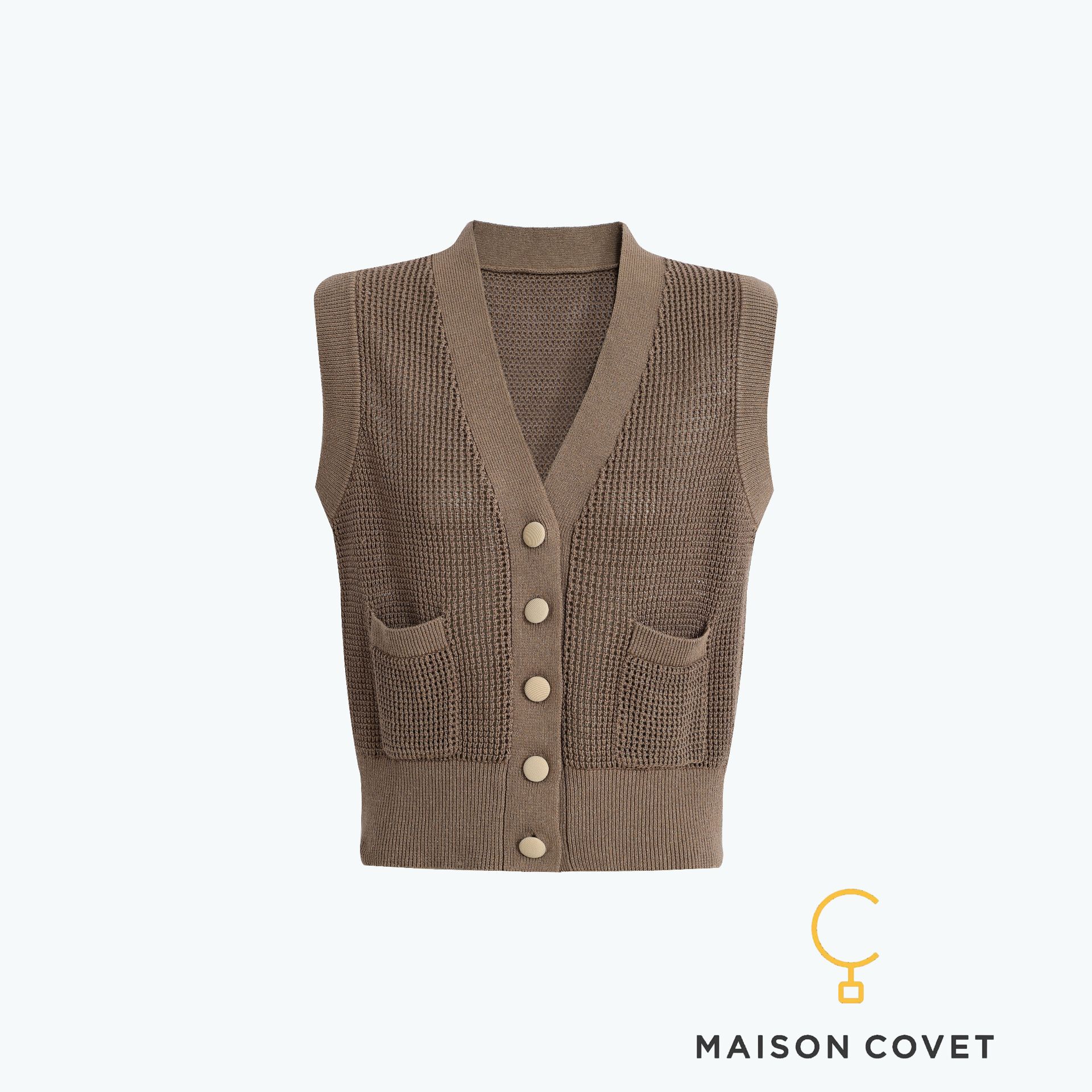 MAISON COVET  V领编织马甲上衣
