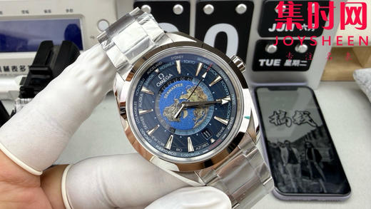 VS欧米茄海马150米系列 VS海马世界时 深海之蓝 蓝海马 海马世界时钢带款 丹东8938一体机 男士腕表 表径43mm 商品图1