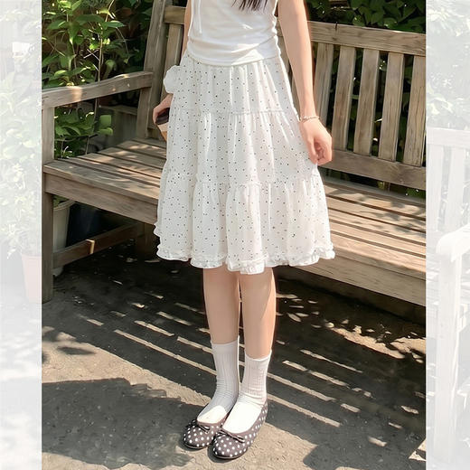 西遇韩系甜美波点半身裙女2026年夏季新款纯欲风蕾丝拼接蛋糕裙SS060684 商品图2
