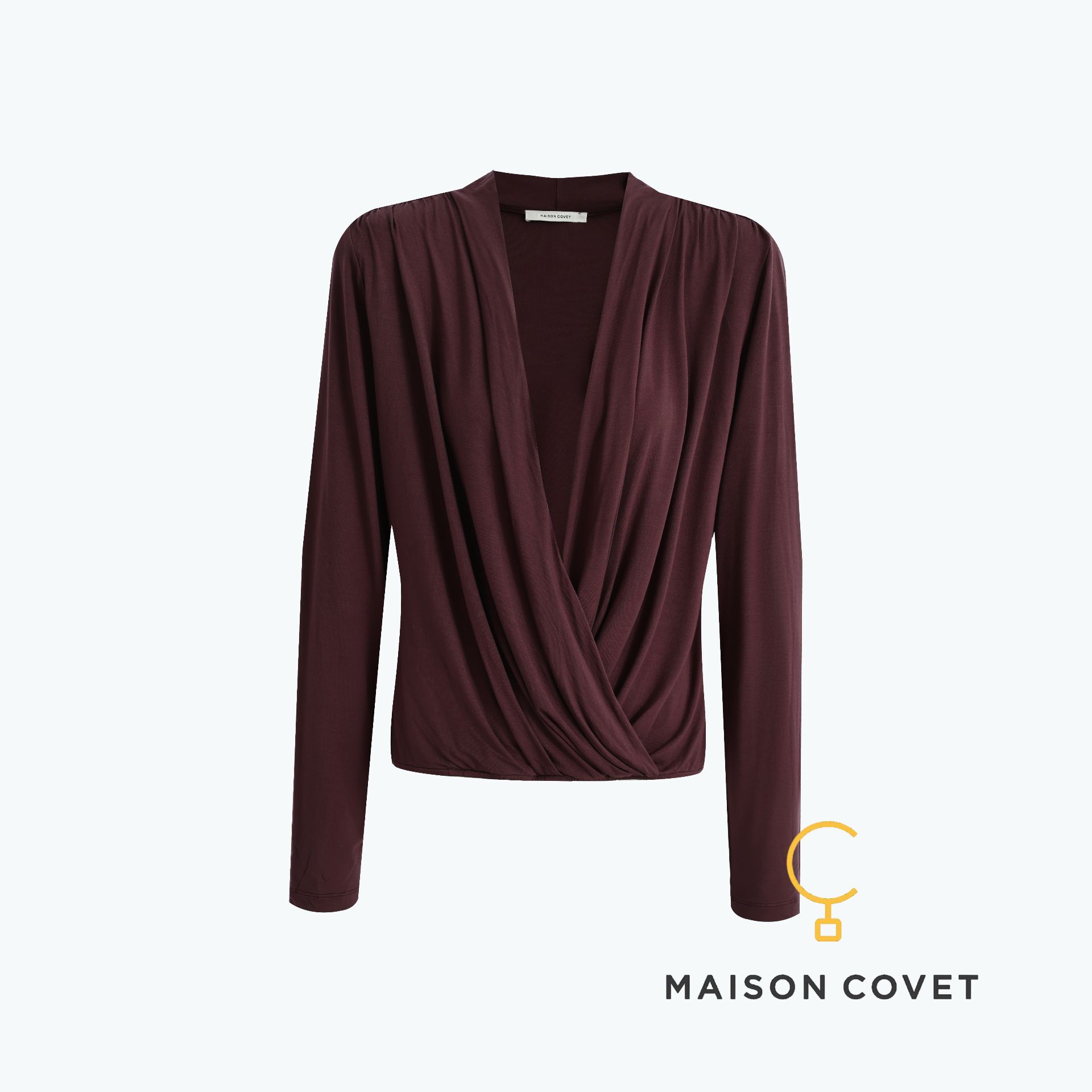 MAISON COVET  V领弹力针织上衣