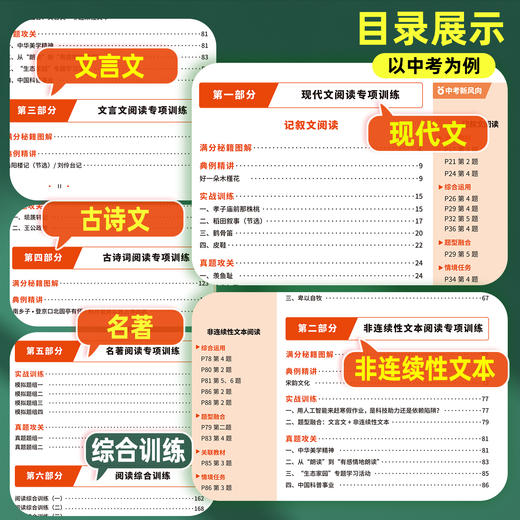 【天利38套】初中语文阅读五合一 商品图3