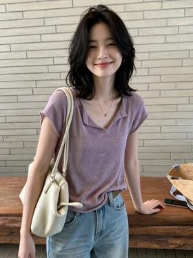 老钱风莱赛尔亚麻针织防晒衫 ｜ 定染丁香紫，高级显白！清凉亚麻，夏天好温柔～【3-7天发货】