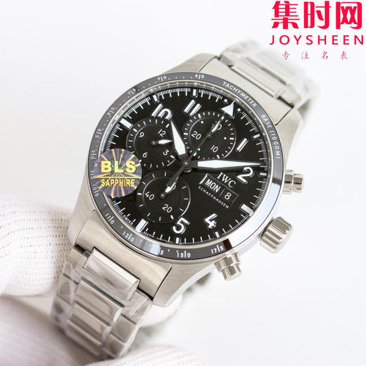 BLS万国飞行员计时系列 陶瓷飞行员 黑武士 飞行员计时双历 F1马石油车队 AMG马石油绿 男士腕表 表径41.1mm 原版开模 精益求精 商品图2