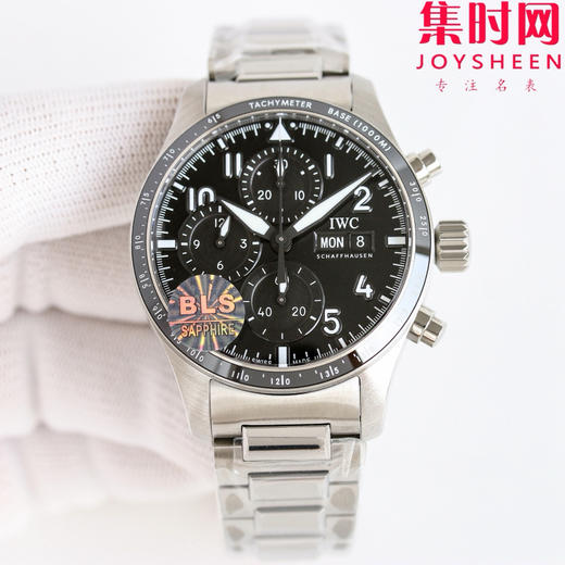 BLS万国飞行员计时系列 陶瓷飞行员 黑武士 飞行员计时双历 F1马石油车队 AMG马石油绿 男士腕表 表径41.1mm 原版开模 精益求精 商品图1