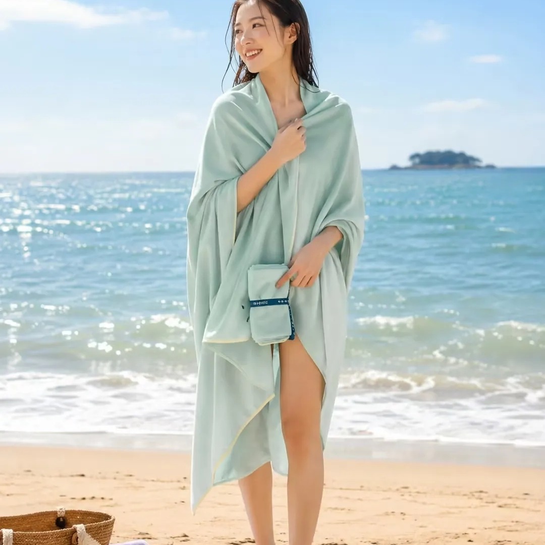 KOKAUOO速干多用途沙滩巾 ， 80*150cm大尺寸、一物多用、UPF50+，黑科技速干面料，快速吸水，一拧就快速干了