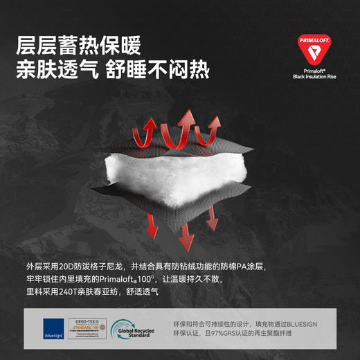 【云岭】伯希和户外睡袋Primaloft棉成人轻量化信封便携露营被子 商品图1