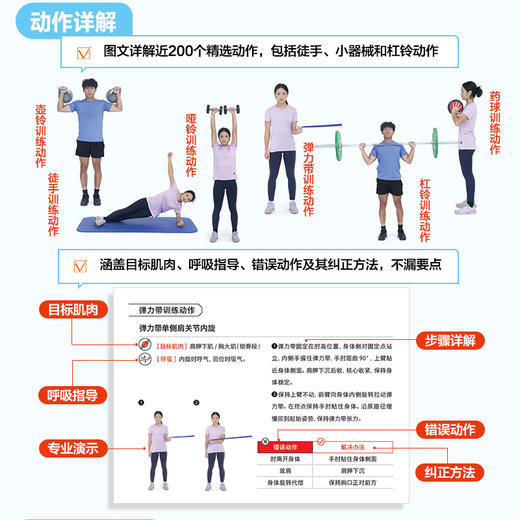青少年力量训练图解手册 青少年体能体测体考 体育中考试 商品图1
