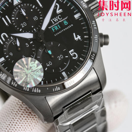 BLS万国飞行员计时系列 陶瓷飞行员 黑武士 飞行员计时双历 F1马石油车队 AMG马石油绿 男士腕表 表径41.1mm 原版开模 精益求精 商品图4