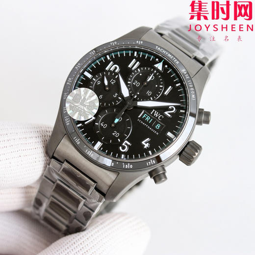 BLS万国飞行员计时系列 陶瓷飞行员 黑武士 飞行员计时双历 F1马石油车队 AMG马石油绿 男士腕表 表径41.1mm 原版开模 精益求精 商品图2