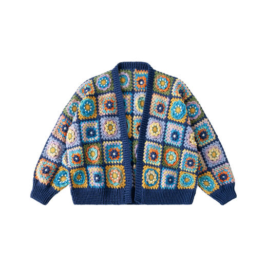 苏苏姐家向日葵拼花开衫手工编织衣服羊毛线自制材料包 商品图4