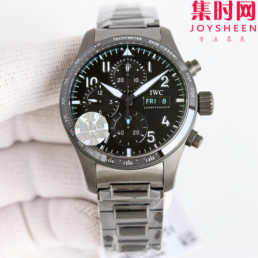 BLS万国飞行员计时系列 陶瓷飞行员 黑武士 飞行员计时双历 F1马石油车队 AMG马石油绿 男士腕表 表径41.1mm 原版开模 精益求精 商品图1