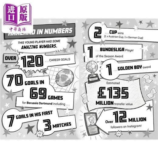 预售 【中商原版】足球明星传 埃尔林.哈兰德 Football Superstars Haaland Rules 英文原版 进口童书 励志故事 小球迷读物 球星传 商品图2