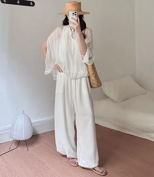26最新款致知女士醋纤直筒灯笼裤071602 商品图1
