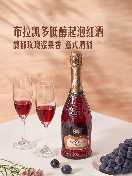 MM 山姆 CasaSantorsola 进口 布拉凯多低醇气泡红葡萄酒 750ml 商品图1