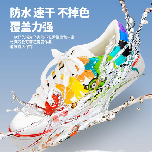 【更适合绘画的马克笔】Touchmark软硬双头丙烯马克笔 儿童不透色可叠色纤维笔头 防水速干填色笔 小学生美术画笔套装 商品图1