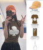 LEDIM WAN*G扑克植绒梅花小短tee071802 商品缩略图0
