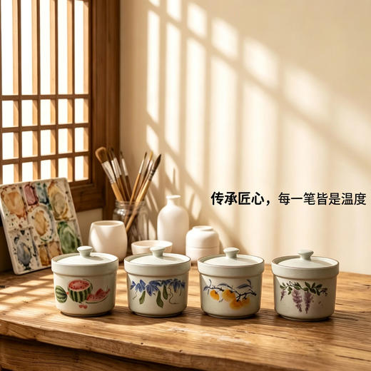 【手工彩绘 易洗耐脏】手绘陶瓷储物罐 1罐多用 收纳装饰两相宜 商品图4