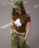 LEDIM WAN*G扑克植绒梅花小短tee071802 商品缩略图4