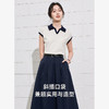西遇藏青色百褶A字半身裙女2026年夏季新款高腰遮胯通勤大摆伞裙SS060678 商品缩略图4