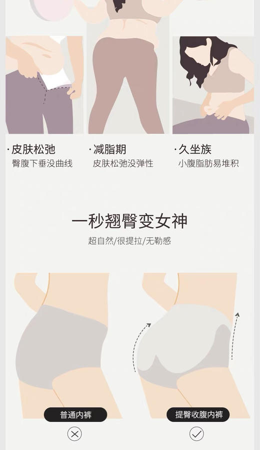 透气立体感臀模收腹裤高腰塑身裤 商品图1