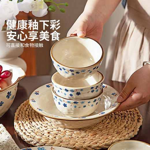 摩登主妇窑变釉下彩碗盘餐具套装2026新款乔迁礼物碗碟套装家用 商品图1