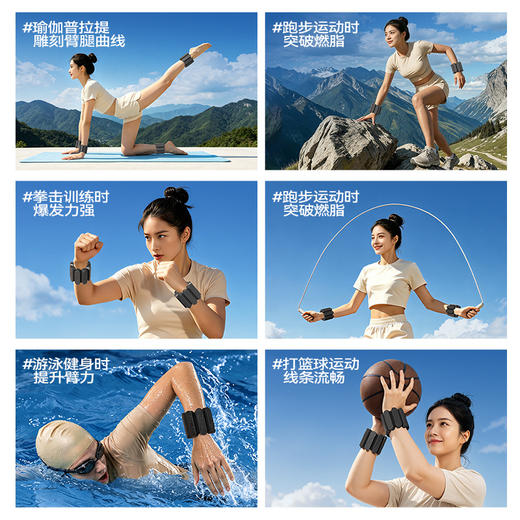 【动态包裹贴合 手脚通用 隐形”燃脂引擎“】可拆卸负重手环 商品图2