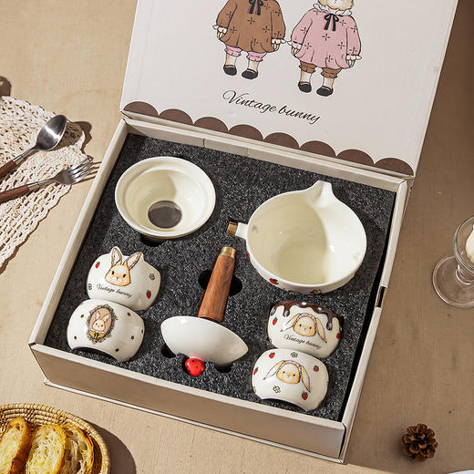 摩登主妇赫拉兔功夫水具套装生日礼物新婚结婚送闺蜜乔迁茶壶茶杯 商品图3