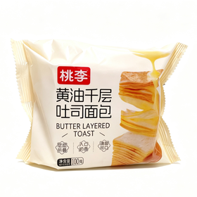 桃李100g黄油干层吐司面包
