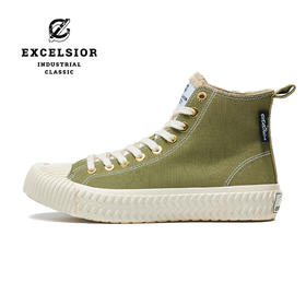 excelsior饼干鞋官方 厚底休闲鞋男高帮加绒帆布鞋女 BOLT FLEECE