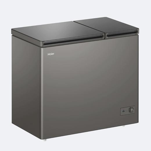 海尔 冰柜 FCD-216GHXPC 卧式冰柜 216升 直冷 钛灰 二级能效 机械控温 顶开门 双温区 双重抑菌 带脚轮/食品筐 100小时断电保护 商品图1