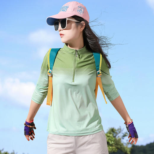 【长短袖同价】雅路图/女款户外防晒冰感运动速干衣 轻薄透气跑步徒步快干衣 商品图6