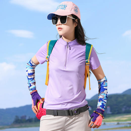 【长短袖同价】雅路图/女款户外防晒冰感运动速干衣 轻薄透气跑步徒步快干衣 商品图1
