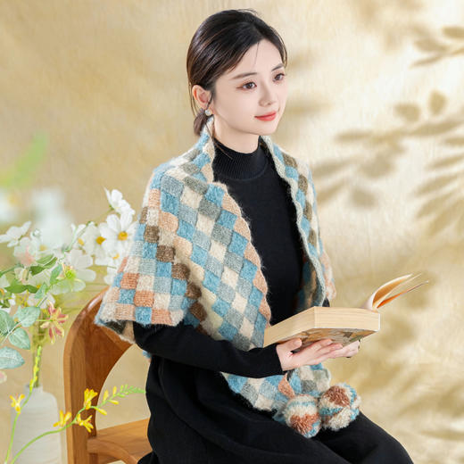 苏苏姐家百桦三角披肩手工DIY编织棒针毛线团自制材料包 商品图3