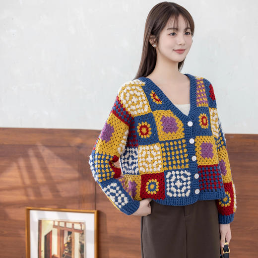 苏苏姐家琥珀时光拼花开衫手工DIY钩针衣服毛线团自制外套材料包 商品图3