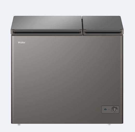 海尔 冰柜 FCD-216GHXPC 卧式冰柜 216升 直冷 钛灰 二级能效 机械控温 顶开门 双温区 双重抑菌 带脚轮/食品筐 100小时断电保护 商品图0