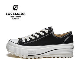 excelsior饼干鞋 冬季加绒女鞋运动板鞋增高休闲鞋厚底帆布鞋男