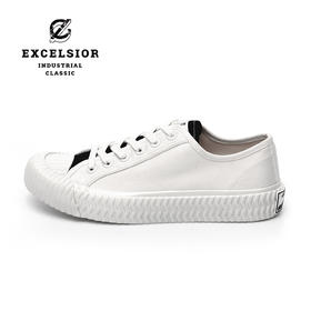 excelsior饼干鞋官方 夏季小白鞋拼色女鞋低帮帆布鞋厚底休闲鞋男