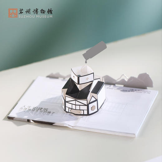 苏州博物馆 20周年纪念立体图景摆件本馆建筑片石假山造型开合书签扩香多功能 商品图4