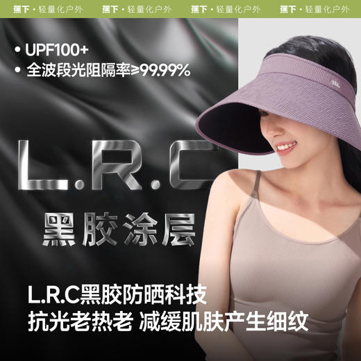 蕉下女士大檐黑胶空顶防晒帽BM589 商品图1