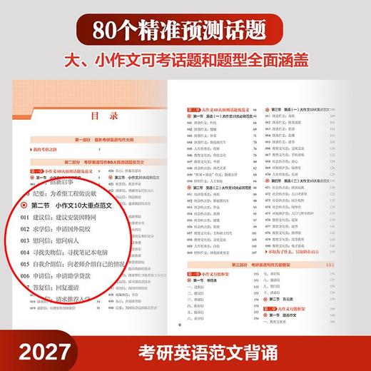 2027考研英语范文背诵(苹果英语考研红皮书)英语一二适用 商品图4