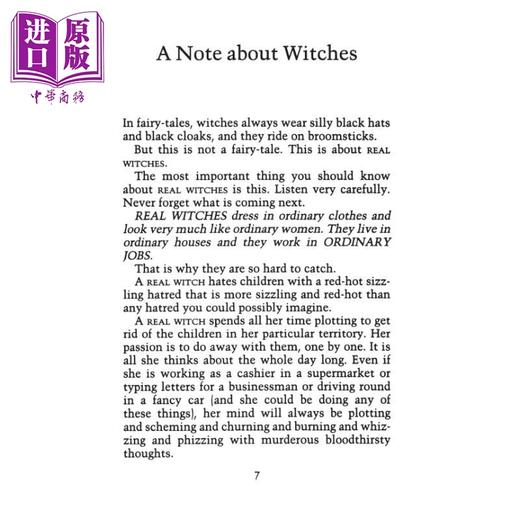预售 【中商原版】罗尔德达尔 wu婆The Witches 英文原版 儿童故事小说 幽默笑话故事书 进口图书 Roald Dahl作品 12岁以上儿童读物 商品图3